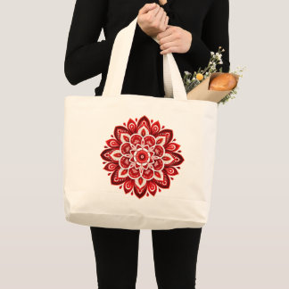 Mandala / Blume Design Jumbo Stoffbeutel