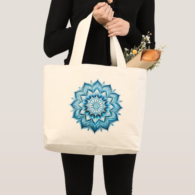 Mandala / Blume Design Jumbo Stoffbeutel (Vorderseite (Produkt))