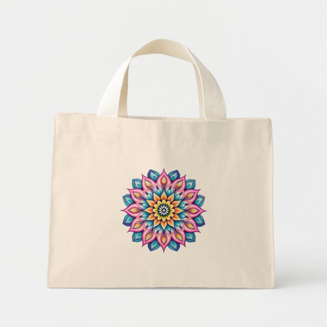 Mandala / Blume Design Mini Stoffbeutel (Vorne)