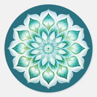 Mandala / Blume Design Runder Aufkleber
