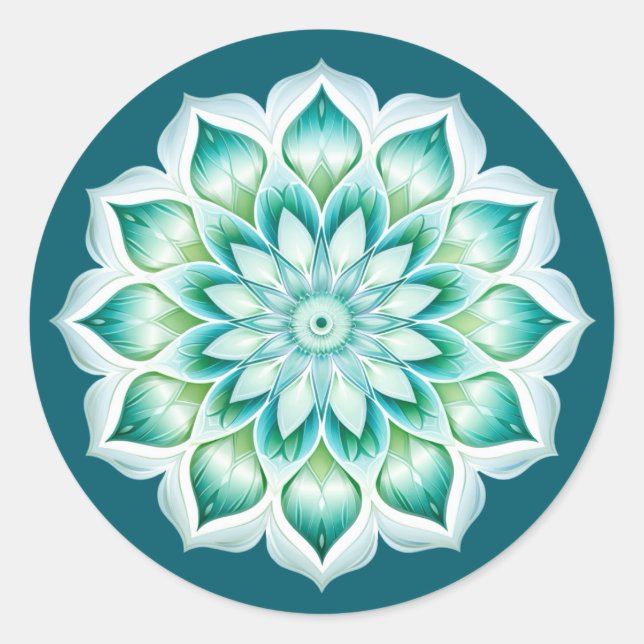 Mandala / Blume Design Runder Aufkleber (Vorderseite)