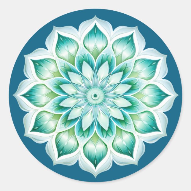 Mandala / Blume Design Runder Aufkleber (Vorderseite)