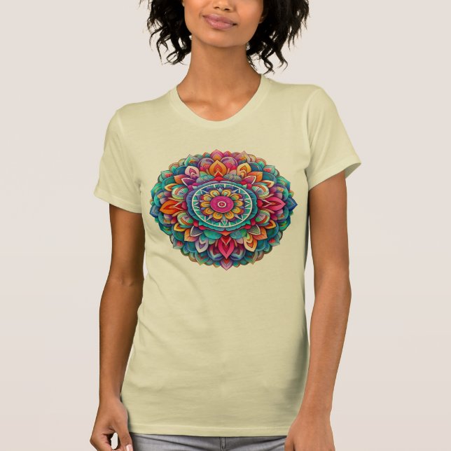 Mandala / Blume Design T-Shirt (Vorderseite)