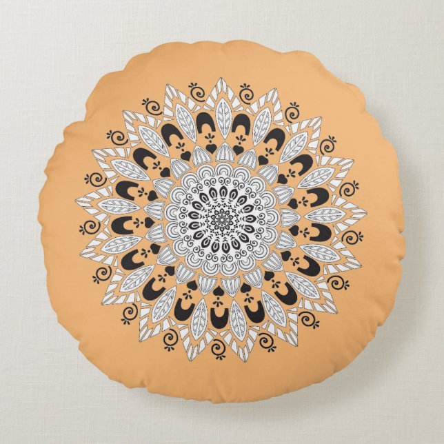 Mandala Blume Design Throw Kissen (Vorderseite)