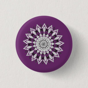 Mandala Blume Design Throw Kissen Button