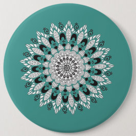 Mandala Blume Design Throw Kissen Button