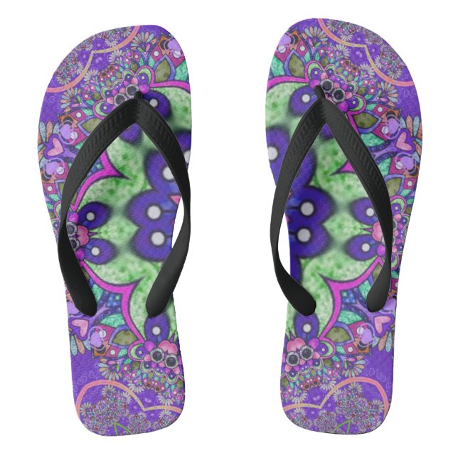 Mandala Blume Flip Flops (Fußbett)