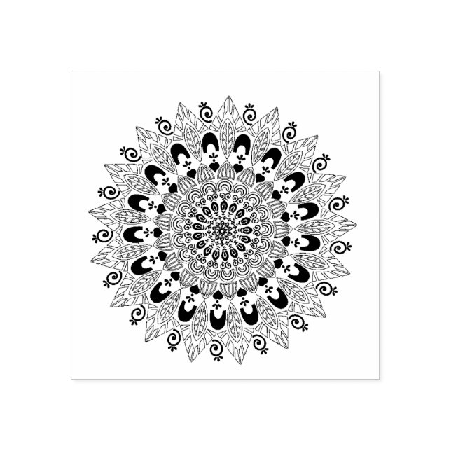 Mandala-Blume Gummistempel (Prägung)