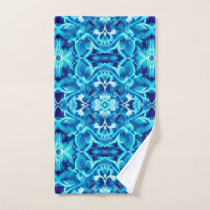 Mandala-Blume in den Farbtönen von Indigoblau Badhandtuch Set