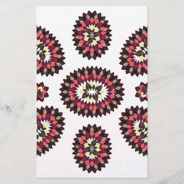 Mandala Blume Pattern Briefpapier (Vorderseite)