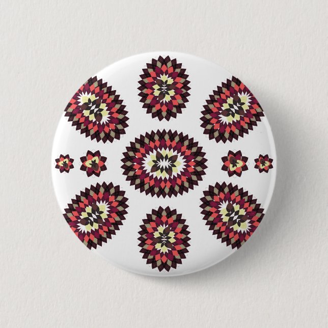Mandala Blume Pattern Button (Vorderseite)