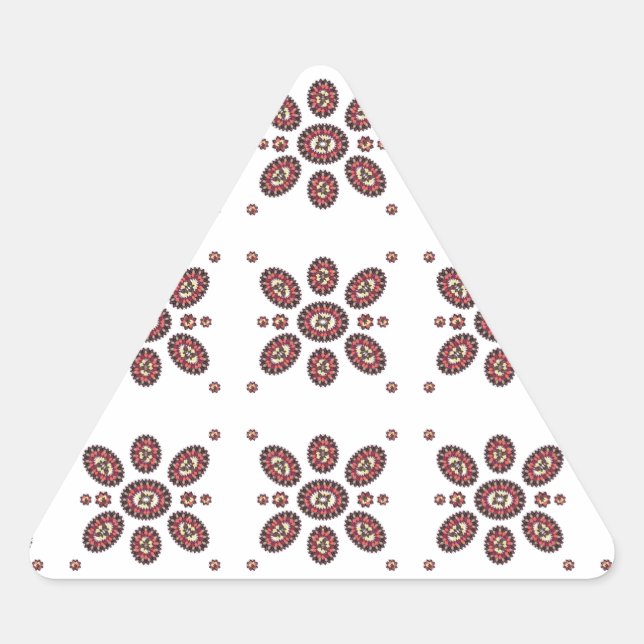 Mandala Blume Pattern Dreieckiger Aufkleber (Vorderseite)