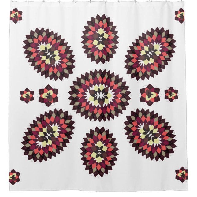 Mandala Blume Pattern Duschvorhang (Vorderseite)