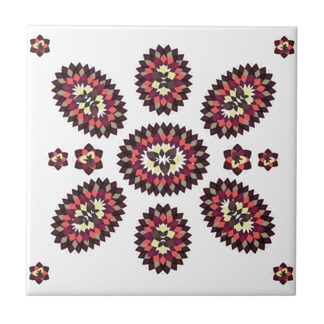 Mandala Blume Pattern Fliese (Vorderseite)