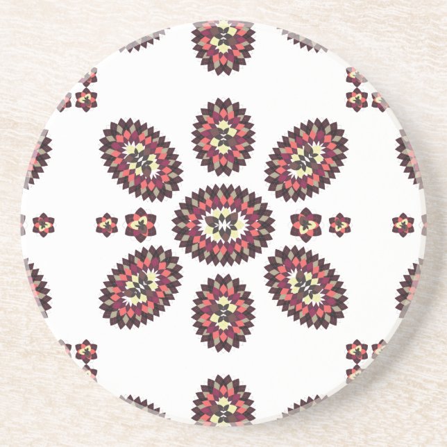 Mandala Blume Pattern Getränkeuntersetzer (Vorne)