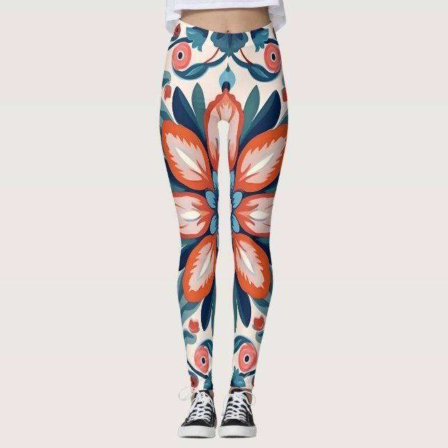 Mandala Blume Pattern Leggings (Vorderseite)