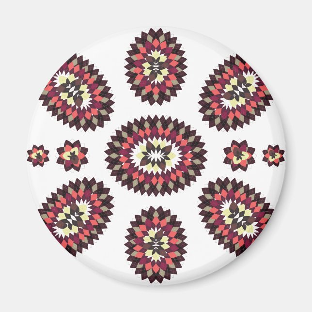 Mandala Blume Pattern Magnet (Vorne)