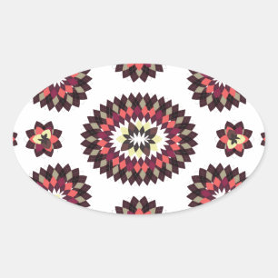 Mandala Blume Pattern Ovaler Aufkleber
