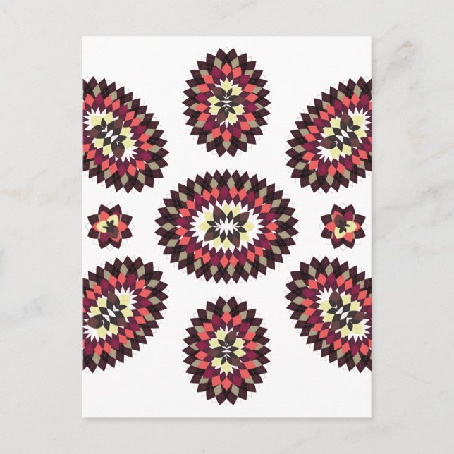 Mandala Blume Pattern Postkarte (Vorderseite)