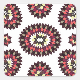 Mandala Blume Pattern Quadratischer Aufkleber