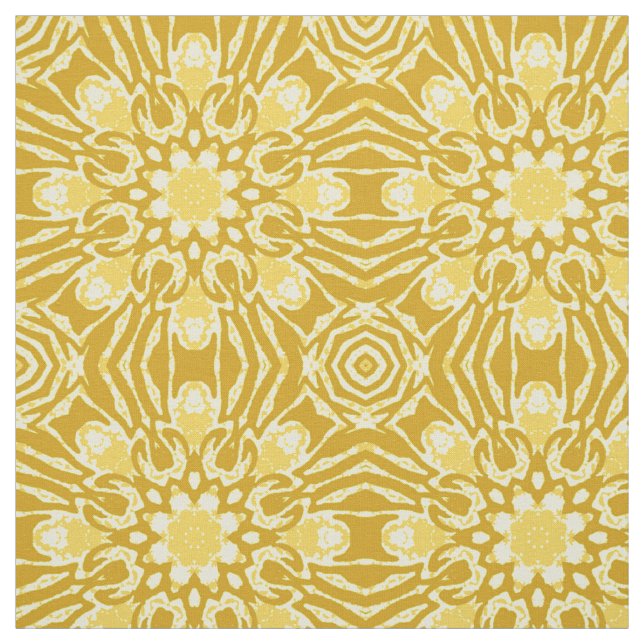 Mandala Blume Pattern - Senf Gold und Gelb Stoff (Muster)