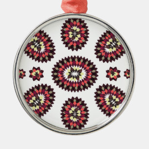 Mandala Blume Pattern Silbernes Ornament