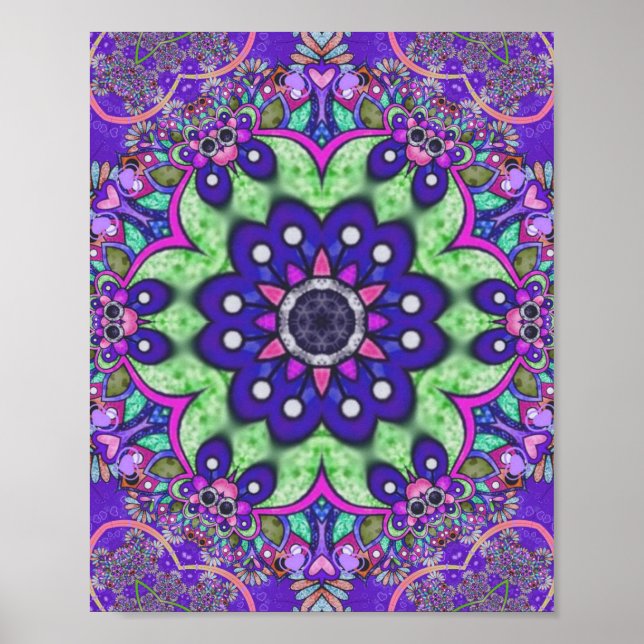Mandala Blume Poster (Vorne)