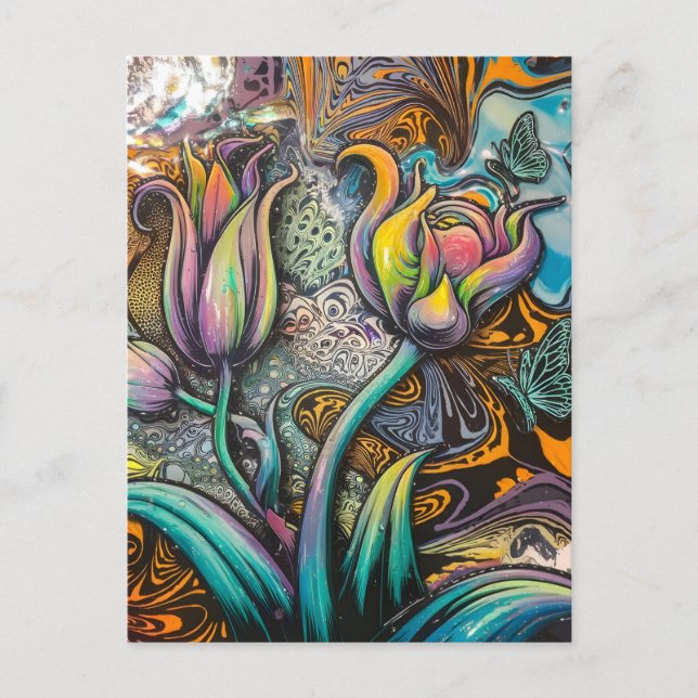 Mandala Blume Postkarte (Vorderseite)