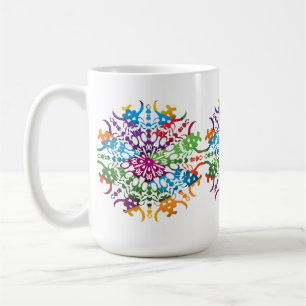 Mandala Blume rosa gelb Kaffeetasse