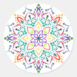 Mandala Blume Runder Aufkleber