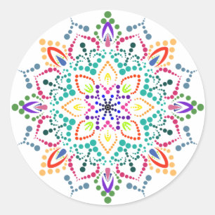 Mandala Blume Runder Aufkleber