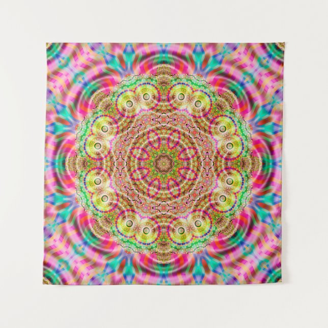 Mandala-Blume Wandteppich (Vorderseite)