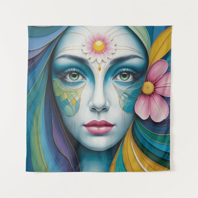 Mandala Blume Women Wandteppich (Vorderseite)