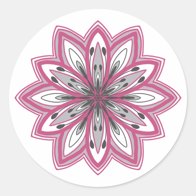 Mandala-Blume zur Selbstversorgung Runder Aufkleber (Vorderseite)