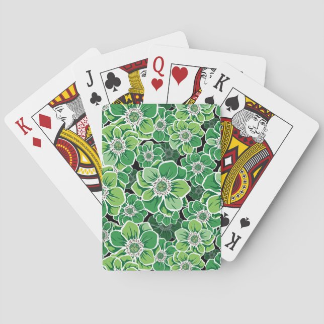 Mandala-Blumen 3 Spielkarten (Rückseite)