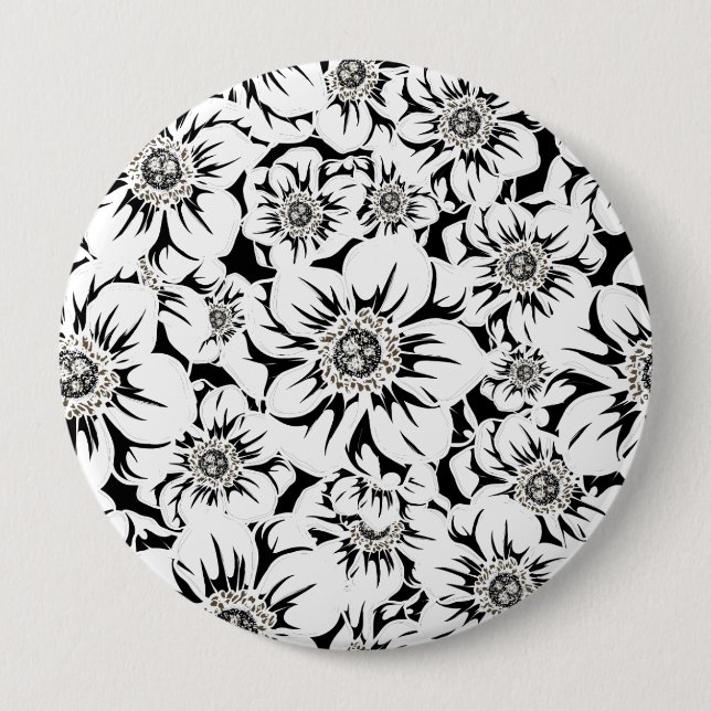 Mandala-Blumen 6 Button (Vorderseite)