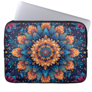 Mandala-Blumen-Digitalkunst-Stil-23907. Laptopschutzhülle