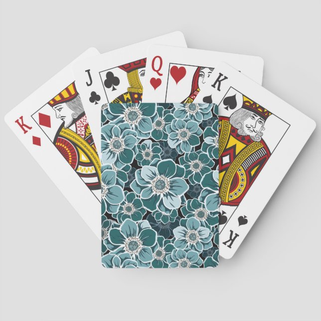 Mandala-Blumen Spielkarten (Rückseite)