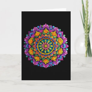 Mandala-Blumen-Zen-lebhafter kreisförmiger Muster Karte