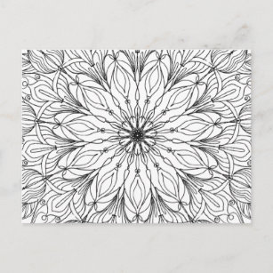 Mandala Blumenmuster Blume Postkarte