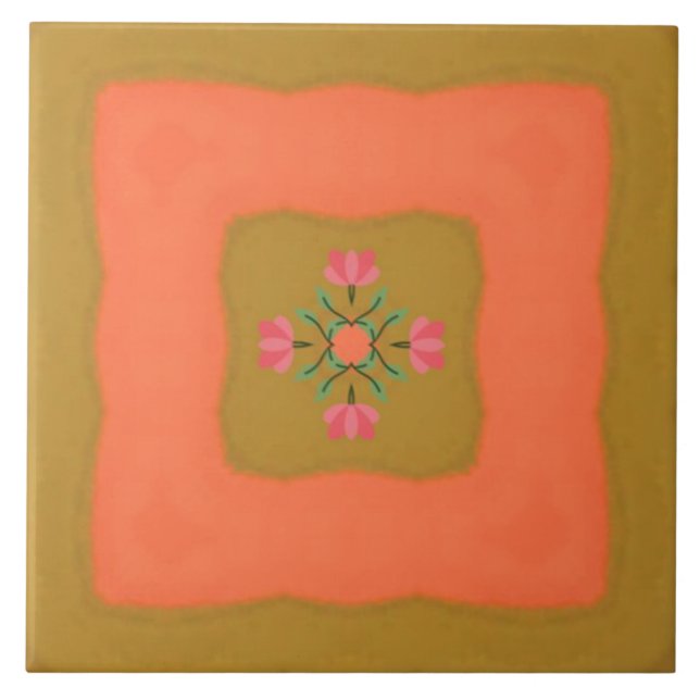Mandala-Blumenmuster-Design Fliese (Vorderseite)