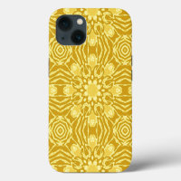 Mandala-Blumenmuster - Senfgold und Gelb