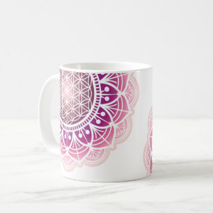 Mandala - Blüte des Lebens - Rose Kaffeetasse