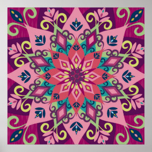 Mandala-Blüte Poster