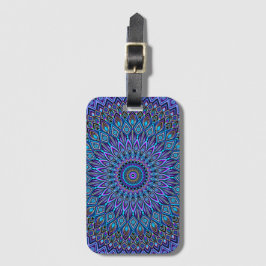 Mandala Boho Blue Aquamarin Lila Gold Magic Gepäckanhänger