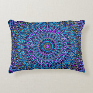 Mandala Boho Blue Aquamarin Lila Peacock Gold Magi Dekokissen