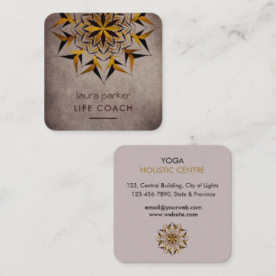 Mandala Boho Stammeskunst Yoga Massage Therapie Quadratische Visitenkarte