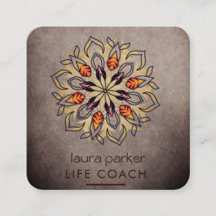 Mandala Boho Stammeskunst Yoga Massage Therapie Quadratische Visitenkarte