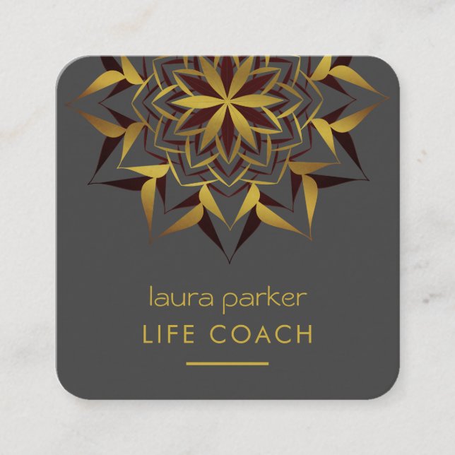 Mandala Boho Tribal Yoga Massage Therapie Quadratische Visitenkarte (Vorderseite)