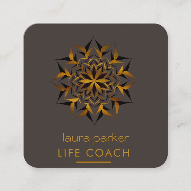 Mandala Boho Tribal Yoga Massage Therapie Quadratische Visitenkarte (Vorderseite)